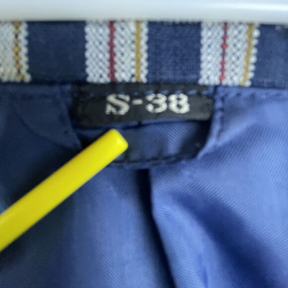 Tarleton Blazer Mens S - 38 Blue Plaid Japanese Stiff Preppy Academia Professor - Picture 6 of 9